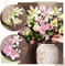 8 Pcs Artificial Magnolia Flowers Stem for Spring Decoration Faux Fake Flora Stems Beautiful Magnolia Office Hotel Home Decor Accent Pieces (Pink,Green)